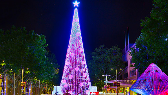 Christmas mad Aussie David Richards sets tree lights display world record