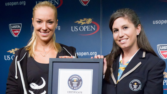 Tennis star Sabine Lisicki receives Guinness World Records certificate ahead of US Open