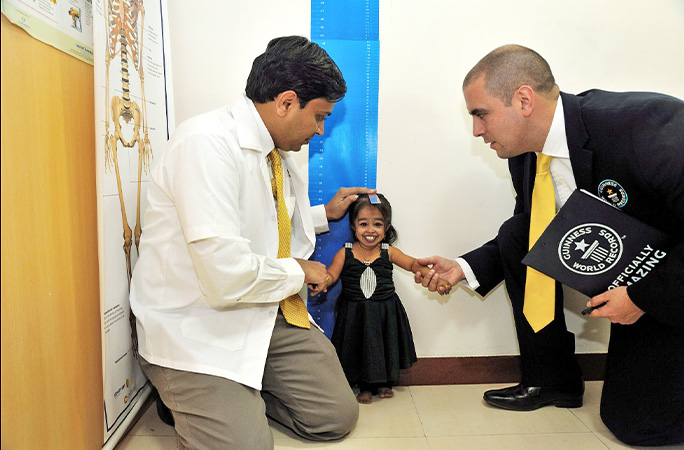 Jyoti being measured