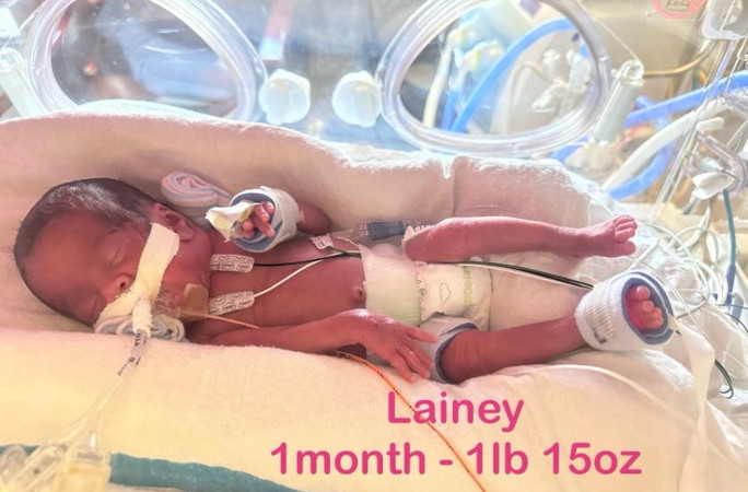 Lainey at one month old