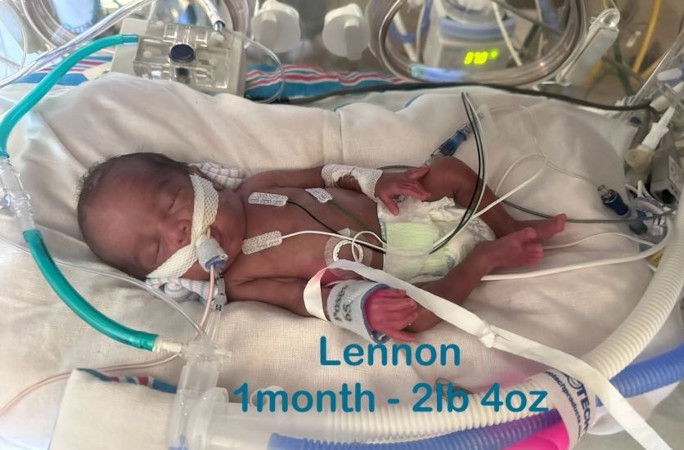 Lennon at one month old