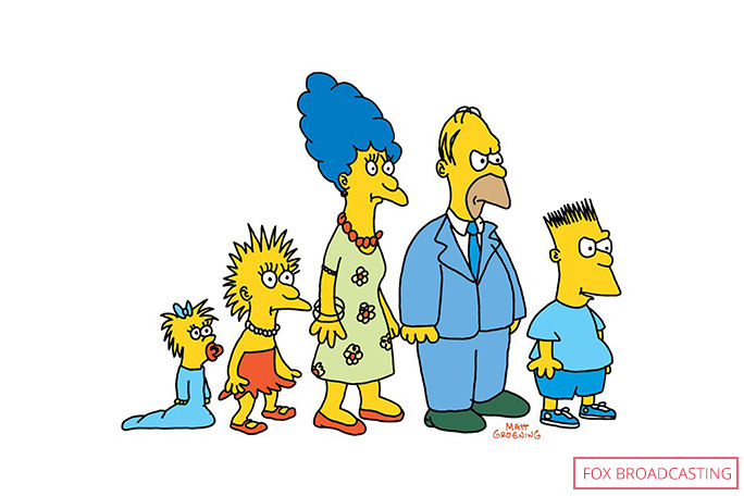 An early iteration of the Simpsons family