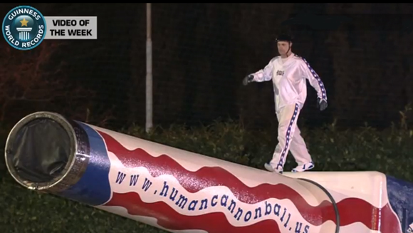 Video of the Week: Farthest Distance for a Human Cannonball