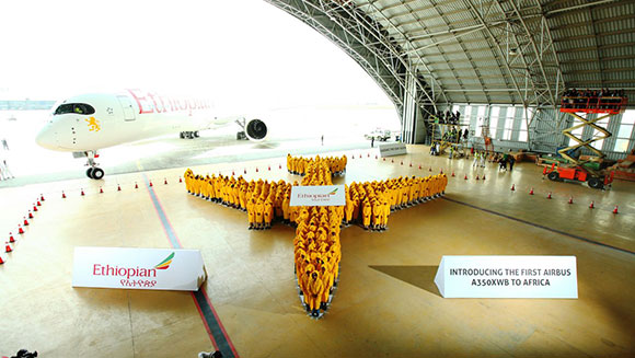 Ethiopian Airlines celebrates Airbus 350 XWB delivery by setting world record