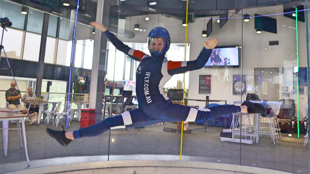 Woman does the splits and spins in wind tunnel to achieve new record title