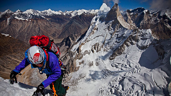 American explorers recognised by Guinness World Records for completing the first ever ascent of Meru Peak Shark's Fin 