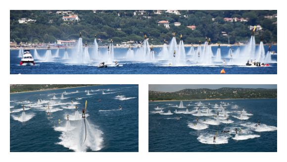 Video: Watch incredible water jet pack flight formation world record attempt