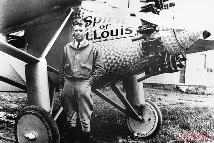 Aviator Charles Lindbergh was the inaugural TIME Person of the Year, here pictured with his plane, Spirit of St Louis