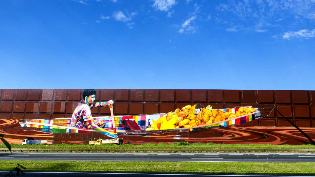 New record-breaking spray paint mural looks like an enormous chocolate bar