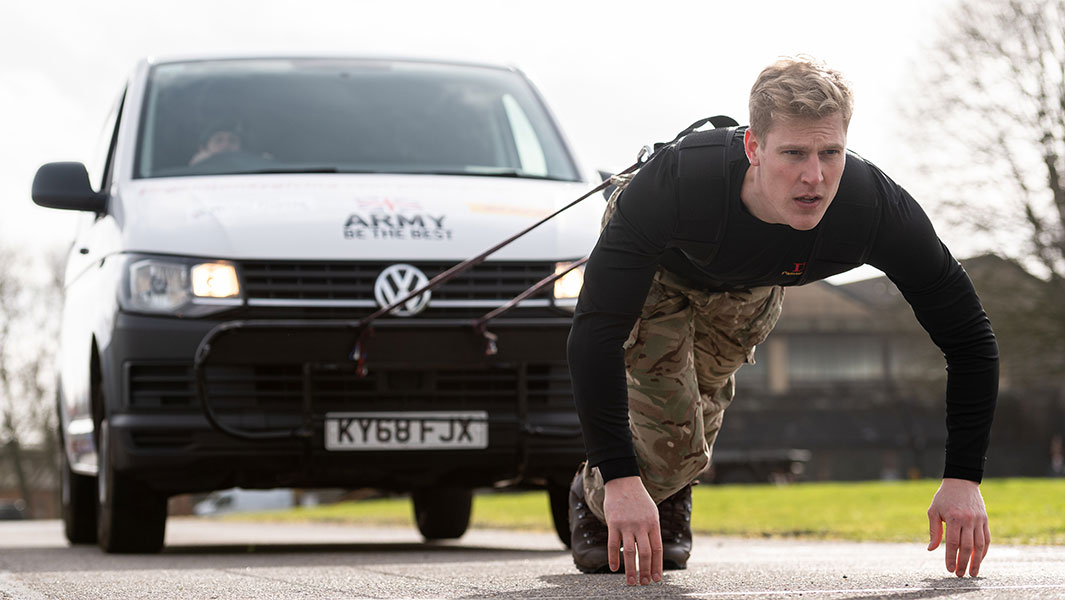 British Army troops pull van almost 50 miles to raise money for charity