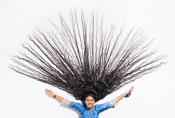 Guinness World Record holder Nilanshi Patel cuts her hair