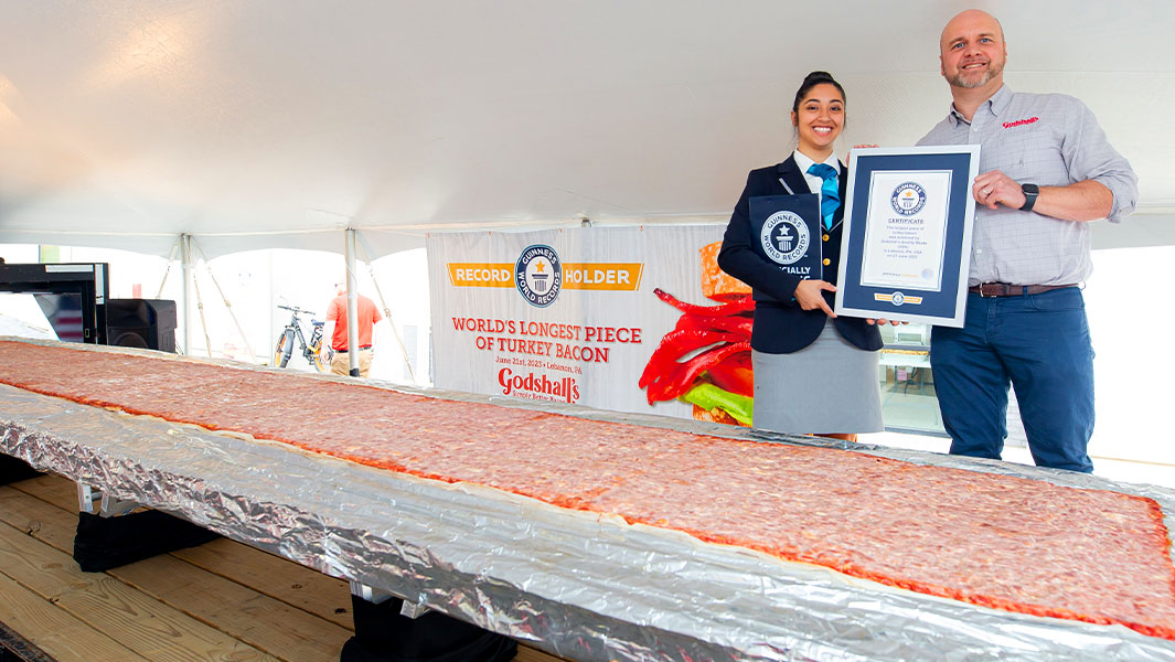 World's longest turkey bacon gobbled up as meat company celebrates with BLTs