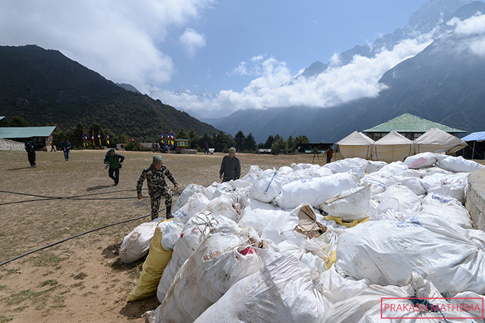 12 Sherpas were engaged by the Nepali Government to gather more than 10 tonnes of trash from Everest in 2019