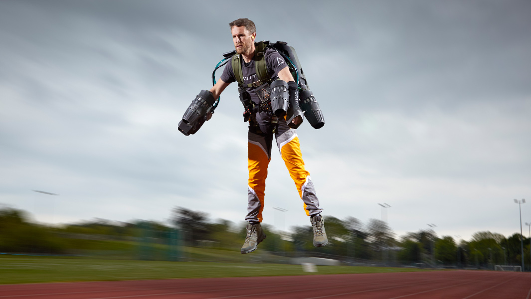 Jet suit record holder Richard Browning smashes sporty speed challenges