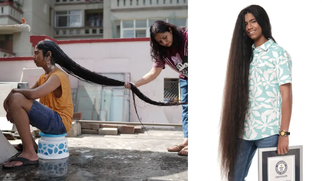 Indian teen sets world record with remarkably long hair | Guinness ...