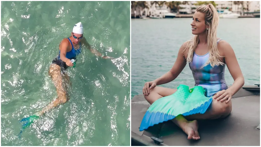 Miami Beach “eco mermaid” achieves the farthest swim with a