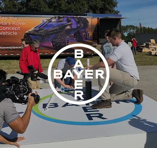 Bayer - cameraman filming the Highest launch of an effervescent tablet rocket