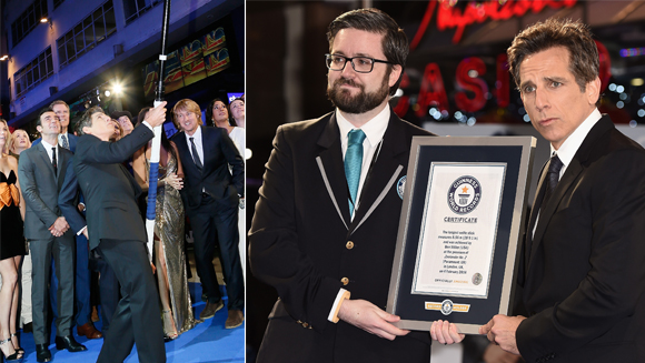 Ben Stiller receives certificate for longest selfie stick
