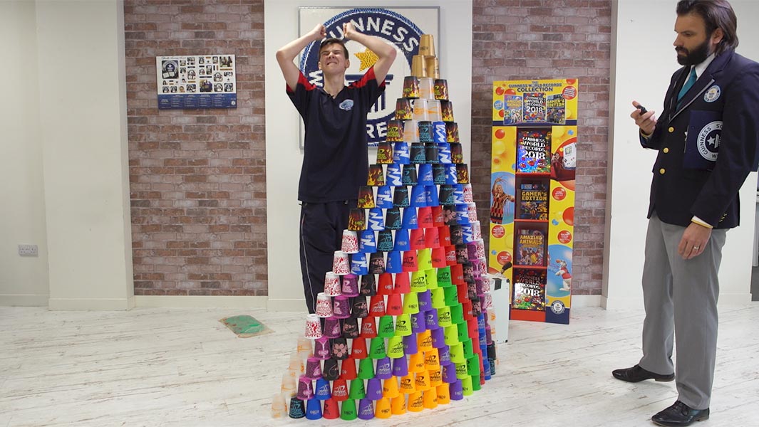 Fastest time to build a 171 cup pyramid