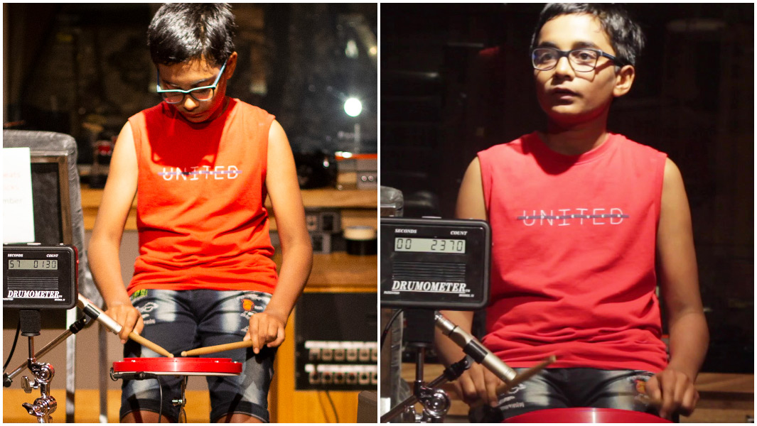 split image worlds fastest drummer pritish ar