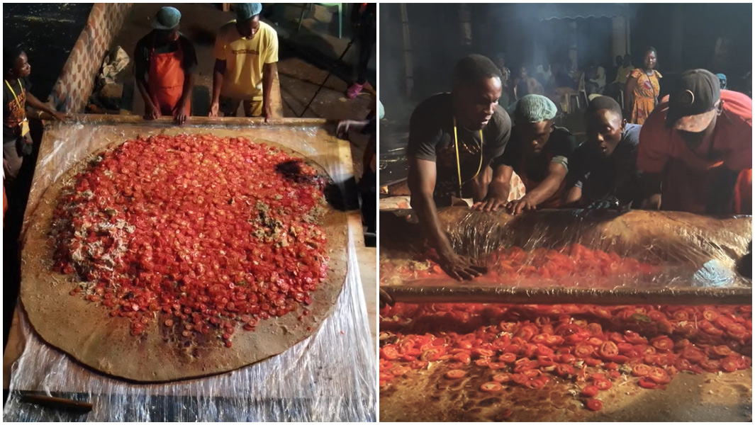 largest ugandan rolex preparation vegetables dough