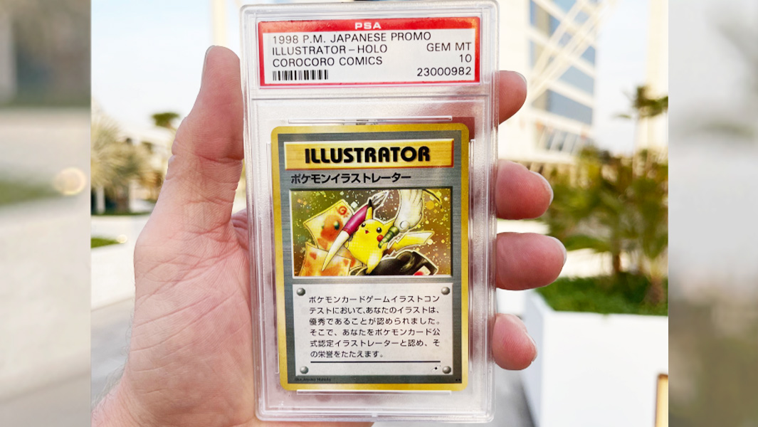 Pikachu Illustrator card close up