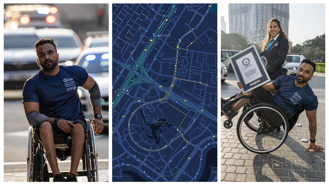 Split images showcasing google maps route and Sujith Varghese