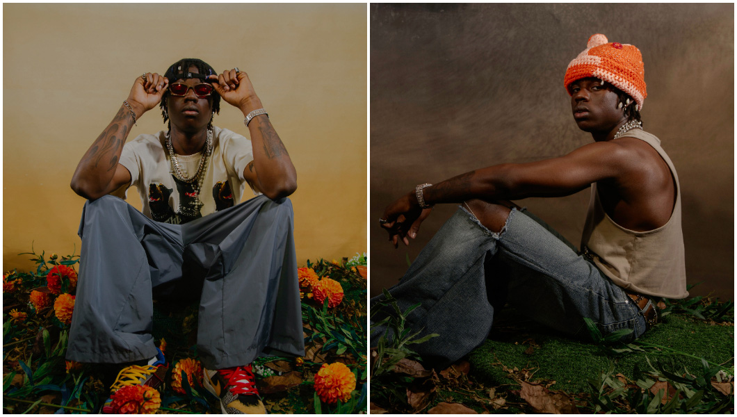 Rema split image with flowers