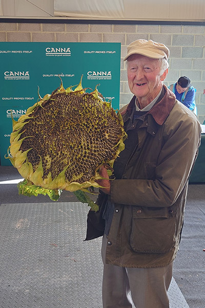 heaviest sunflower head, grown by Peter Glazebrook
