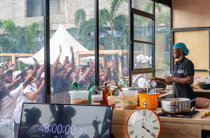 Hilda Baci smiling at the crowd