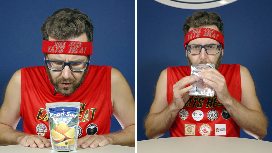 Tricky Capri Sun paper straw record finally claimed by speed eater Mike  Jack | Guinness World Records