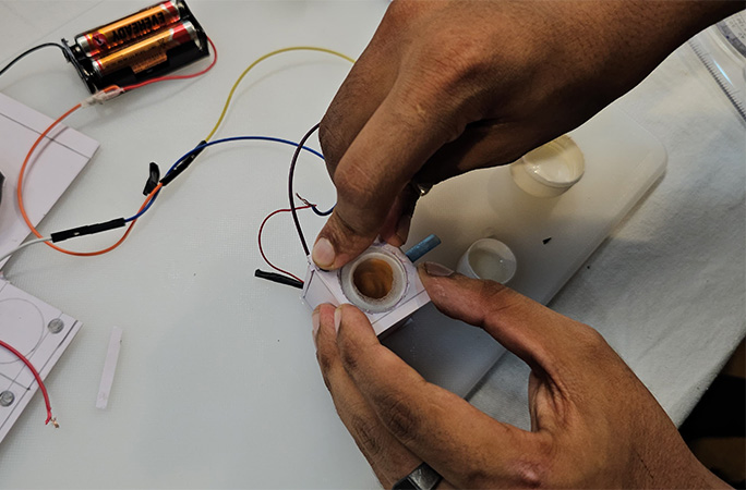Smallest washing machine being demonstrated