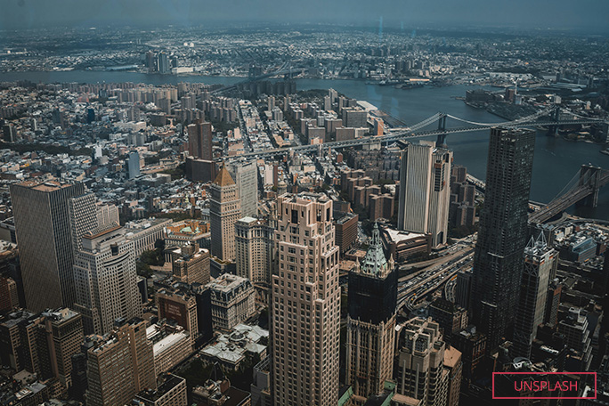 Aerial view of New York