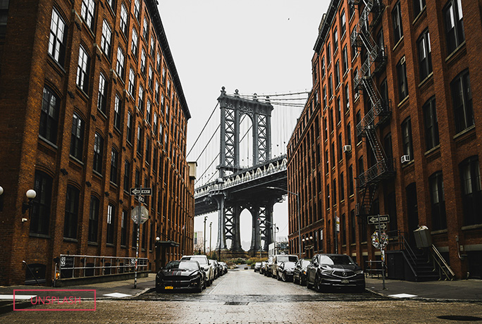 Brooklyn Bridge rainy day