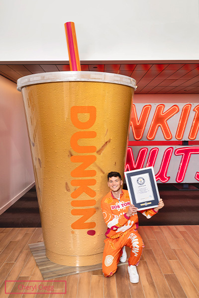 Nick with the largest iced latte