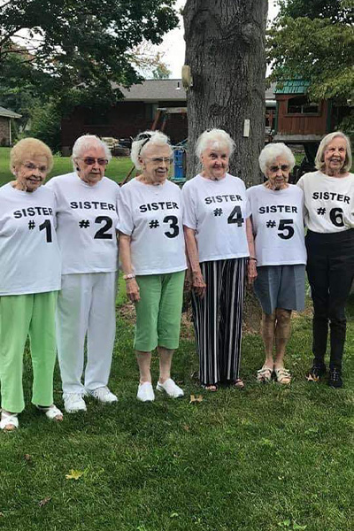 Six siblings with the highest combined age