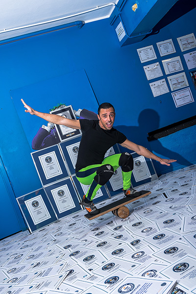 Silvio on a skateboard