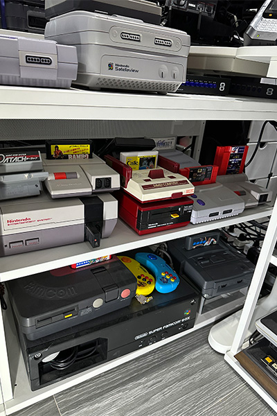 Some of Ibrahim's gaming consoles