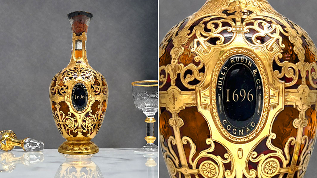 split image of oldest cognac