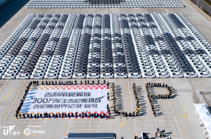 Largest car mosaic of cars assembled into a bull