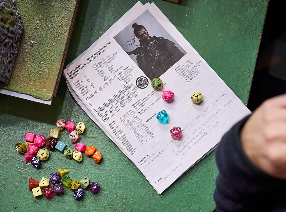 A character sheet for one of the Party of the Pendant