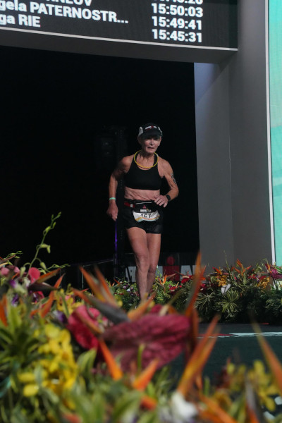 Vertical angle of Natalie crossing the finish line