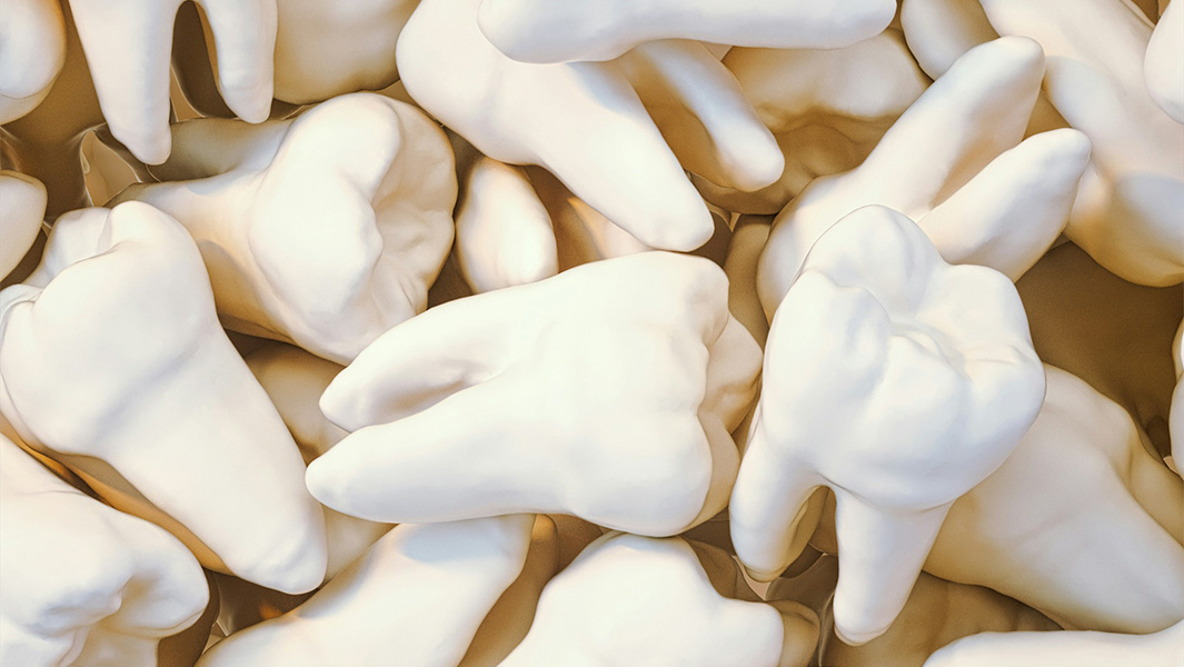 A generic image of loose teeth in a pile