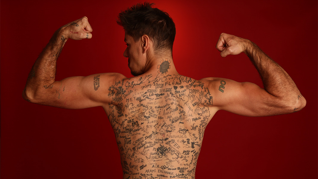 split image of Funky with Jyoti Amge, on stage, and with Samuel L Jackson