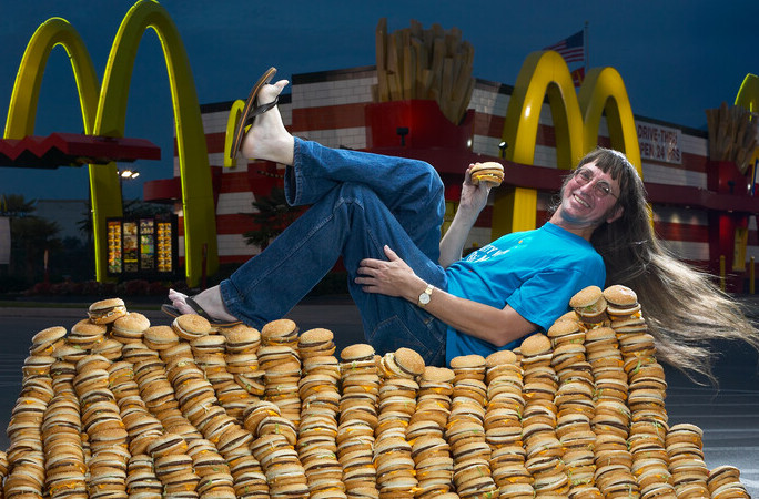 Donald Gorske laying on Big Macs