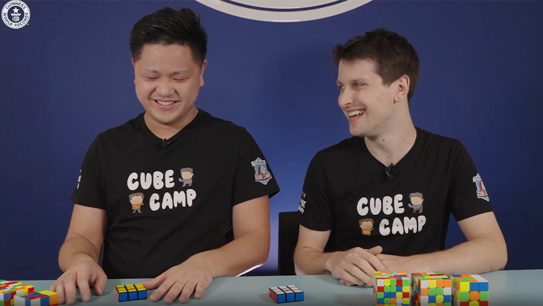 Max Park and Feliks Zemdegs sat side by side