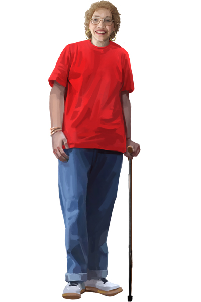 An illustration of Sandy Allen