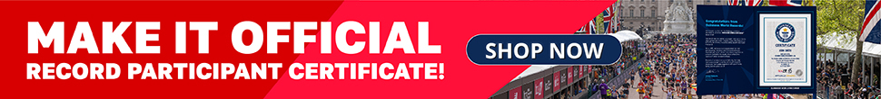 London marathon banner with red backgroud