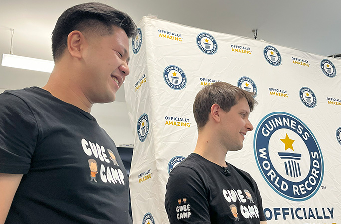 Max and Feliks at Guinness World Records HQ