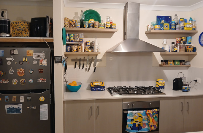 Liesl's minion-covered kitchen